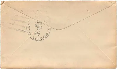 Karta pocztowa wysłana z Fox Street, Nowy Jork — 8 grudnia 1911 — wydawca nieodczytelny — Rewers