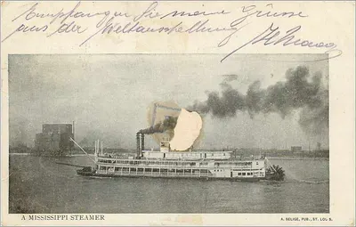 Navio a vapor no Mississippi — St. Louis — A. Selige, Pub. St. Lou S. — Verso