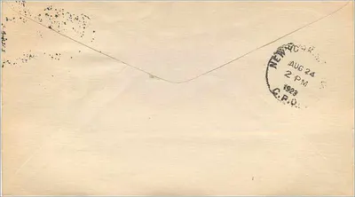 Aeroportowa kartka pocztowa — W.C. Henry Philatelic Service, Los Angeles — przeznaczona dla R.K. Thelue, New York — Rewers