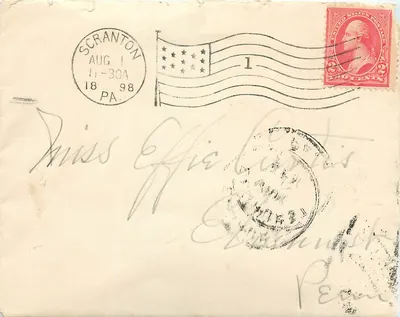 Scranton — Estados Unidos — selo de 270 centavos e carimbo postal