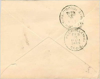 Clarks Green — Pensilvânia — carta postal com selo de 2 centavos — Verso