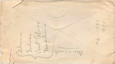 Carta postal da Elite Catering Company em Evanston — destinada a Mrs R.M. Coon em Naukegan, Illinois — selo e carimbo de envio de 1905 — Verso