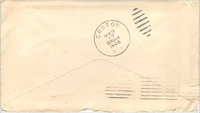 Chicago, Illinois — Umschlag mit 2-Cent-George-Washington-Stempel — an Groton, New York adressiert — Rückseite