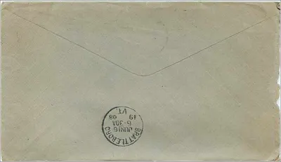 Burlington, VT — So. Conversen Hattl. — Carta postal enviada para Brattleboro, VT — Verso