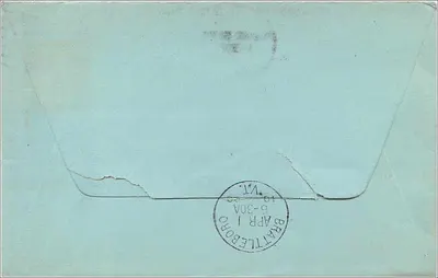 Burlington — Vermont — poczta Burlington, 31 marca 1908 — Rewers