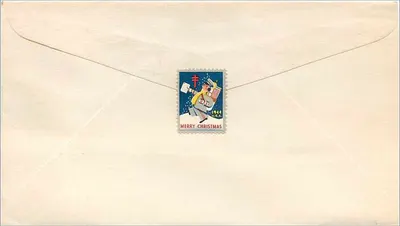 All Saints' Church, Chelmsford, Massachusetts — carte postale avec timbres et cachet d'assurance — Verso