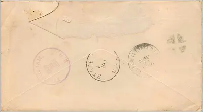 Fitzwilliam, N.H. — Carta para a Sra. Annice Merrill Phillips — Posto de Correios de Fitzwilliam — Verso