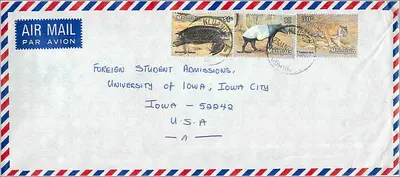 Carta postal aérea — Malásia — editor não visível