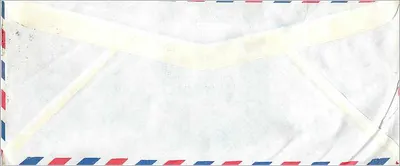 Thư bưu thiếp hàng không — Đại học Quốc gia Chung-Hsing, Taichung — gửi đến Đại học Iowa, Iowa City — Mặt sau