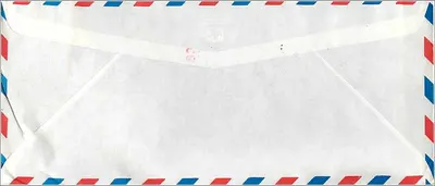 Luchtbriefje van Seoul naar Iowa City — Zuid-Koreaanse postzegels en verzendstempel — Achterkant