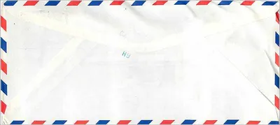 Bìa thư hàng không — Đại học Đài Loan — gửi đến Đại học Iowa — tem 18 yuans — Mặt sau