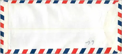 Carta aérea — Indian Institute of Management, Ahmedabad — destinada à Universidade do Iowa, Iowa, U.S.A. — Verso