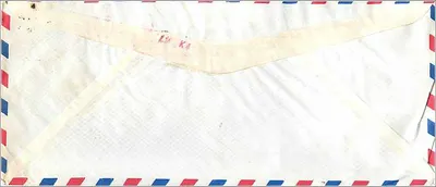 Envelope aéreo — Índia — destinado à Universidade do Iowa, Iowa City, Estados Unidos — Verso