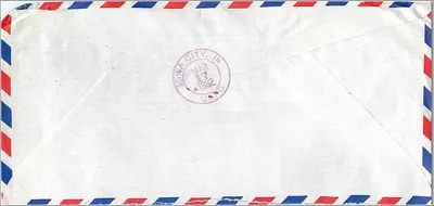 Taipei — Hava mektubu Iowa Üniversitesi'ne — 5000 NT$ damgası — Arka yüz