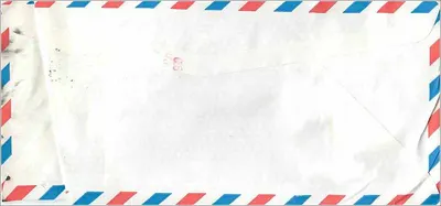 Antieke ansichtkaart — Brief verzonden vanuit Seoel, Zuid-Korea, naar de Universiteit van Iowa, Verenigde Staten — zegels en poststempel uit Zuid-Korea — Achterkant