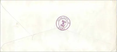 Carta postal aérea registrada — Universidade Inha, Incheon, Coreia — destinada ao Office of Admissions, Calvin Hall, Iowa City, Iowa, Estados Unidos — Verso