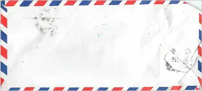 Luftpostbrief aus Taiwan an die University of Iowa — Stempel der Republik China — Rückseite