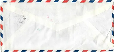 Universidade Nacional de Taiwan — Taipei, Taiwan — Envelope de correio aéreo para Calvin Hall, Iowa City, EUA — Verso