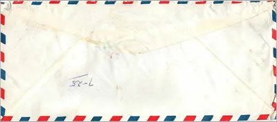 Calcutta - Iowa City — Envelope aéreo com selos indianos — Verso
