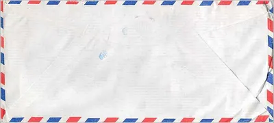 Bìa thư bay — Đài Loan gửi Iowa, Hoa Kỳ — tem Trung Quốc — Mặt sau