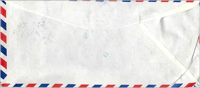 Carte postal aérea — Taiwan, 1967 — Bureau des admissions de l'Université d'Iowa — Verso