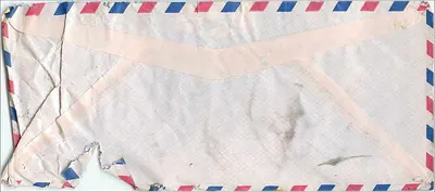 Envelope aéreo — Índia para Estados Unidos — selos e carimbo de Anandpur — Verso
