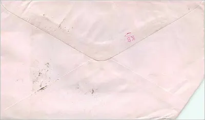 Envelope remetida à Universidade da Iowa — selos e carimbo postal chinês — Verso