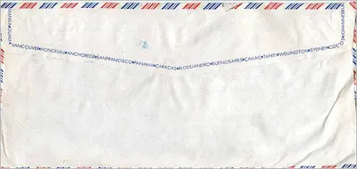 Luftpostkarte — Umschlag der Universität Iowa — Stempel 18 TAIWAN — Rückseite