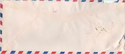 Envelope aéreo da Índia para a Universidade da Iowa — selos e carimbos da Índia — Verso
