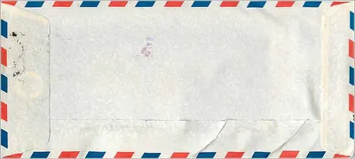 Envelope aérea para Iowa — selos malaios — Verso
