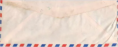 하이derabad — 아이오와 대학교로의 발송 — 인도 항공우편 — 뒷면