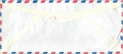 Bombay - Iowa City — Envelope aéreo para admissão universitária — editor não visível — Verso