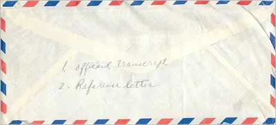 Carta postal aérea — Ming Hsin College of Engineering, Hsinchu, Taiwan — destinada à Universidade de Iowa, Iowa City, Estados Unidos — Verso