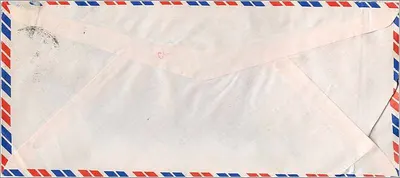 공중우편봉투 Paravion — 대학용 — 인도 데리 — 뒷면