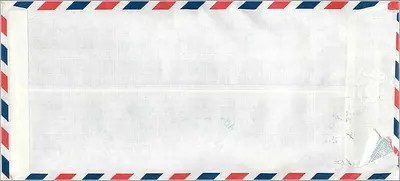 Carta postal aérea — Universidade Nacional Central do Taiwan — enviada para a Universidade do Iowa, Iowa City, Estados Unidos — Verso
