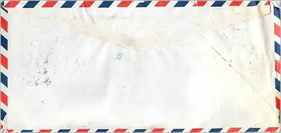 Bìa thư hàng không của Đài Loan — Văn phòng Tuyển sinh Đại học Iowa — 22.1.82 — Mặt sau