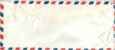 Carta postal aérea — Índia — destinada à Universidade do Iowa — selos e carimbo de envio — Verso