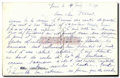 Parigi - Istituto d'Optica — edificio con cupola — editore Parigi - Istituto d'Optica, n° 7 rue de l'Observatoire — Verso