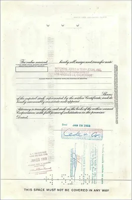 Great Atlantic & Pacific Tea Company의 주식 — 100주 — 발행사 Morgan Guaranty Trust Company — 뒷면