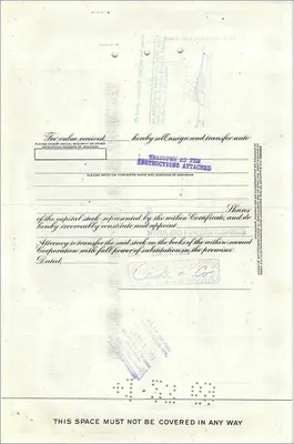 Acción de la Great Atlantic & Pacific Tea Company — 100 acciones — editor Morgan Guaranty Trust Company — Reverso