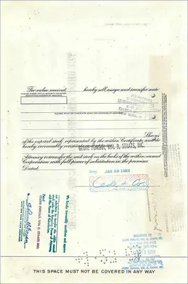 Ação da Great Atlantic & Pacific Tea Company — 100 ações — editor Morgan Guaranty Trust Company — Verso