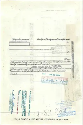 Acción de la Great Atlantic & Pacific Tea Company — 100 acciones — editor Morgan Guaranty Trust Company — Reverso