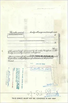 Great Atlantic & Pacific Tea Company'nin Hareketi — 100 hisse — American Bank Note Company yayıncısı — Arka yüz