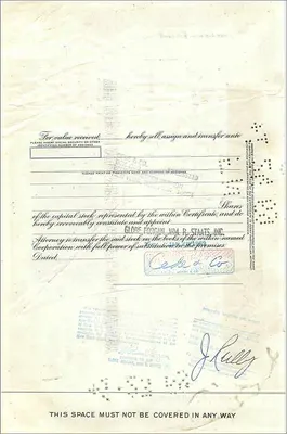 Certificado de 100 acciones de la Great Atlantic & Pacific Tea Company — editor A&P, n° 342975 — Reverso