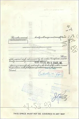 Certificado de 100 acciones de la Great Atlantic & Pacific Tea Company — editor Morgan Guaranty Trust Company — Reverso