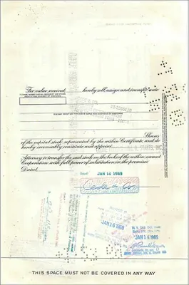 Action de la Great Atlantic & Pacific Tea Company — 100 actions — éditeur First National City Bank — Verso