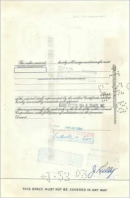 Share of the Great Atlantic & Pacific Tea Company — 100 shares — publisher American Bank Note Company — Back
