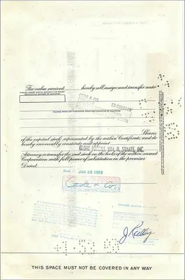 Certificato d'azione della Great Atlantic & Pacific Tea Company — Cede & Co. — n° 342654 — Verso