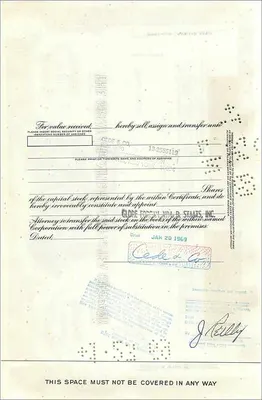 Aktie der Great Atlantic & Pacific Tea Company — 100 Aktien — Verlag First National City Bank — Rückseite