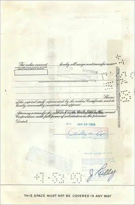 Action de la Great Atlantic & Pacific Tea Company — 100 actions — éditeur First National City Bank — Verso
